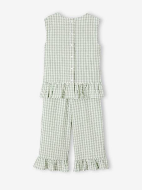 Meisjesset blouse + 7/8e broek saliegroen - vertbaudet enfant 