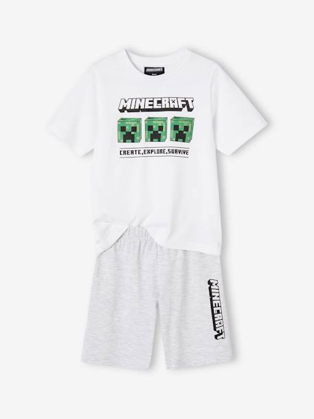 Tweekleurige pyjashort voor jongens Minecraft® gemêleerd grijs - vertbaudet enfant 
