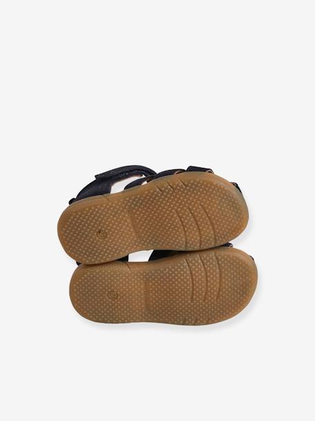 Lederen jongenssandalen voor de eerste stapjes bruin+marineblauw+veel beige - vertbaudet enfant 