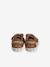 Stoffen sneakers met klittenband babyjongen beige, bedrukt+donkerbruin - vertbaudet enfant 