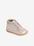 Soepele leren laarsjes voor baby's eerste stapjes 6509+iriserend beige+kameel - vertbaudet enfant 