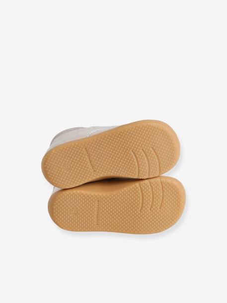 Soepele leren laarsjes voor baby's eerste stapjes 6509+iriserend beige+kameel - vertbaudet enfant 