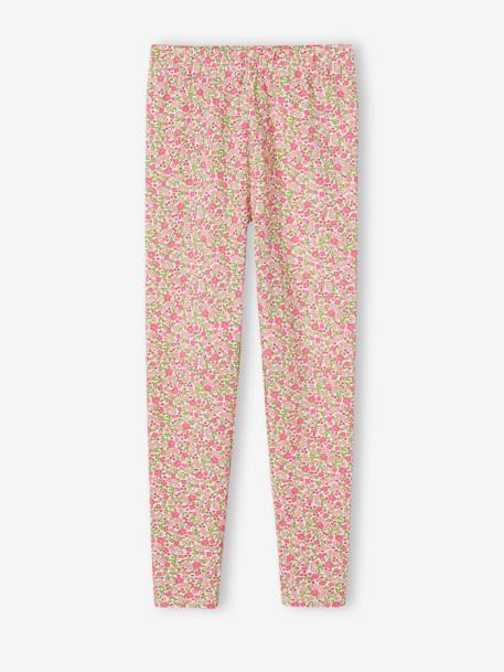 Set van 2 Basics meisjesleggings donkergrijs+indigoblauw+kaki+rozenhout+saliegroen - vertbaudet enfant 