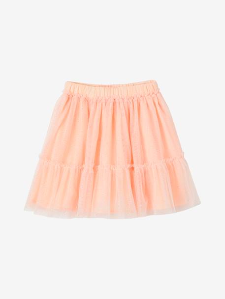Tule rokje met glitters voor meisjes ecru+iriserend beige+nude - vertbaudet enfant 