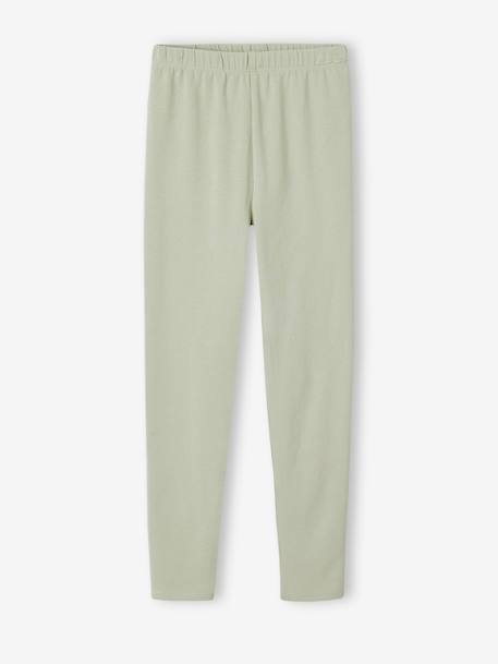 Set van 2 Basics meisjesleggings donkergrijs+indigoblauw+kaki+rozenhout+saliegroen - vertbaudet enfant 