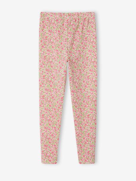 Set van 2 Basics meisjesleggings donkergrijs+indigoblauw+kaki+rozenhout+saliegroen - vertbaudet enfant 