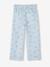 Wijde paperbag-broek met bloemen meisjes blauw, bedrukt - vertbaudet enfant 
