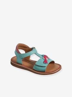Schoenen-Meisje shoenen 23-38-Sandalen-Leren sandalen met klittenband kinderen kleutercollectie