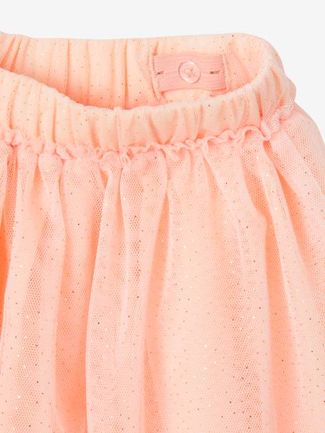 Tule rokje met glitters voor meisjes ecru+iriserend beige+nude - vertbaudet enfant 