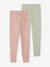 Set van 2 Basics meisjesleggings donkergrijs+indigoblauw+kaki+rozenhout+saliegroen - vertbaudet enfant 