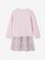 Set jurk + cardigan voor meisje roze, bedrukt+zachtpaars - vertbaudet enfant 