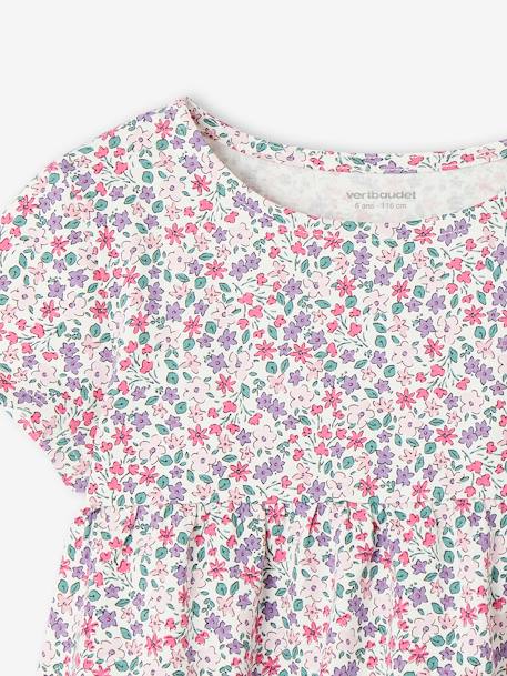 Set jurk + cardigan voor meisje roze, bedrukt+zachtpaars - vertbaudet enfant 