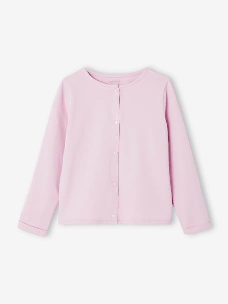 Set jurk + cardigan voor meisje roze, bedrukt+zachtpaars - vertbaudet enfant 