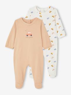 Baby-Pyjama, surpyjama-Set van 2 "auto" slaappakjes newborn van jersey