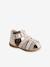 Leren baby meisjesschoenen voor de eerste stapjes goud+iriserend beige - vertbaudet enfant 