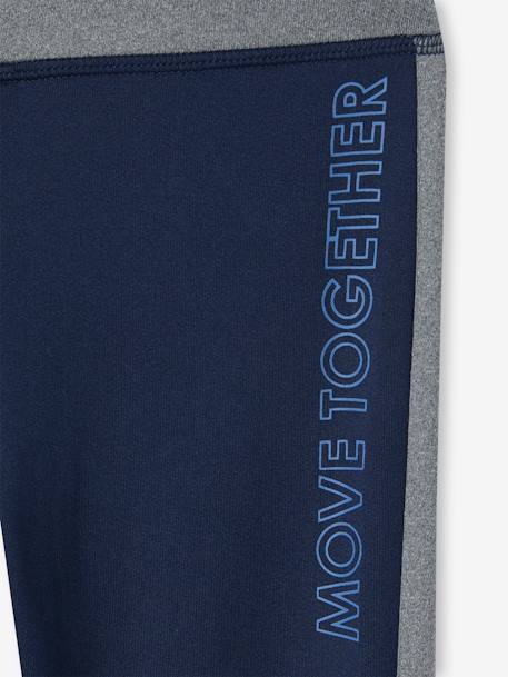 Sportlegging meisjes met zijstroken gemêleerd grijs+marineblauw+MARINEBLAUW+roze (poederkleur) - vertbaudet enfant 