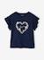 Meisjes-T-shirt met iriserend motief en korte mouwen met ruches antraciet+lichtgeel+lichtroze+marineblauw - vertbaudet enfant 