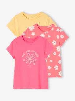 -Set van 3 verschillende T-shirts voor meisjes met iriserende details