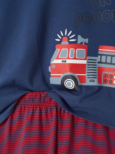 Set pyjama + pyjashort brandweer jongens oceaanblauw - vertbaudet enfant 