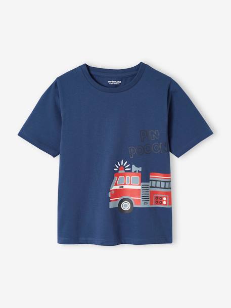 Set pyjama + pyjashort brandweer jongens oceaanblauw - vertbaudet enfant 