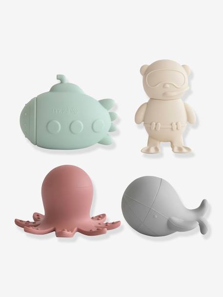 Set van 4 badspeeltjes Sealife - MUSHIE groen+lichtgroen+meerkleurig - vertbaudet enfant 
