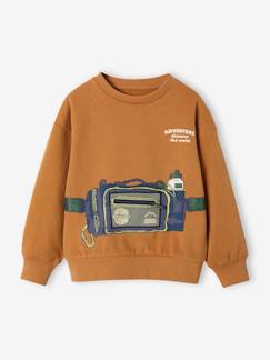 Jongens-Trui, vest, sweater-Trompe-l'oeil sweater met rits voor jongens