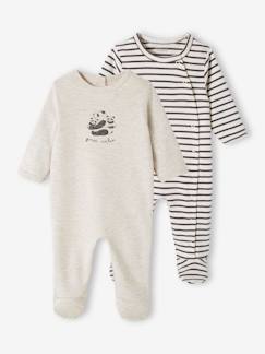 Baby-Pyjama, surpyjama-Set van 2 babyslaappakjes van interlock