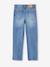 Rechte jeans MorphologiK meisjes heupomvang Small donkerblauw+gebleekt denim+stone - vertbaudet enfant 