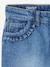 Rechte jeans MorphologiK meisjes heupomvang Large donkerblauw+gebleekt denim+stone - vertbaudet enfant 
