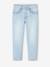 Rechte jeans MorphologiK meisjes heupomvang Large donkerblauw+gebleekt denim+stone - vertbaudet enfant 