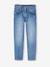 Rechte jeans MorphologiK meisjes heupomvang Small donkerblauw+gebleekt denim+stone - vertbaudet enfant 
