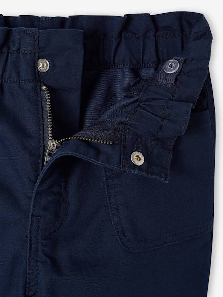 Onverwoestbare broek in paperbag-stijl meisjes marineblauw - vertbaudet enfant 