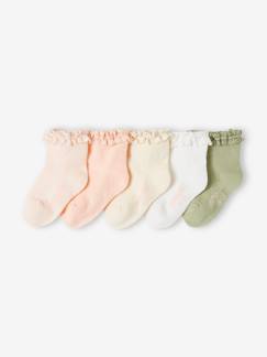 Set van 5 paar halfhoge sokken meisjes (baby)  - vertbaudet enfant
