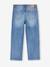 Rechte jeans MorphologiK meisjes heupomvang Large donkerblauw+gebleekt denim+stone - vertbaudet enfant 