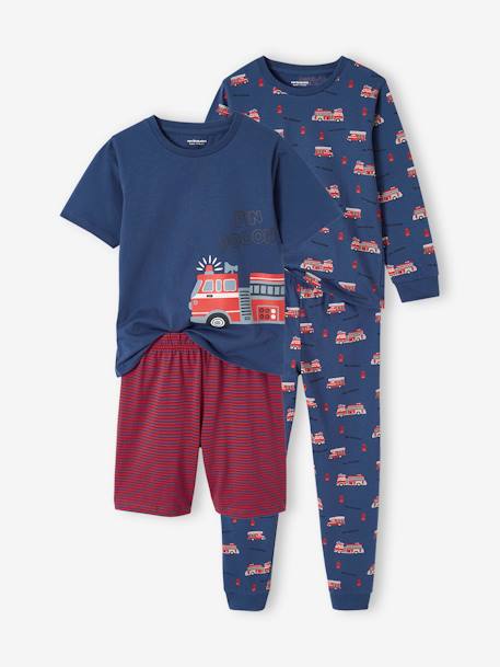 Set pyjama + pyjashort brandweer jongens oceaanblauw - vertbaudet enfant 