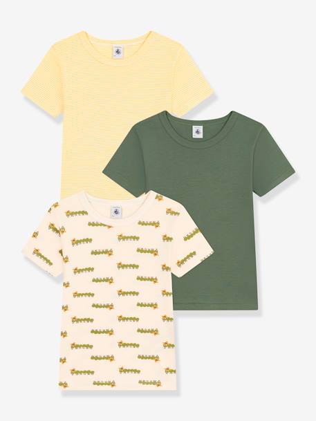Set van 3 T-shirts met korte mouwen PETIT BATEAU groen - vertbaudet enfant 