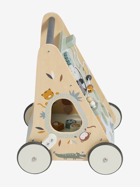 Loopwagen met houten remmen hout+rozen - vertbaudet enfant 