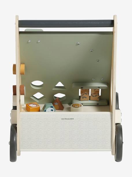 Loopwagen met houten remmen hout+rozen - vertbaudet enfant 