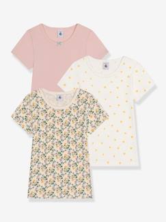 Meisje-T-shirt, souspull-T-shirt-Set van 3 T-shirts met korte mouwen PETIT BATEAU