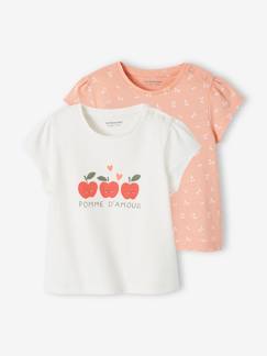 Baby-T-shirt, souspull-T-shirt-Set van 2 T-shirts voor baby, met korte mouwen