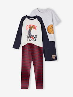 Jongens- Pyjama, surpyjama-Set pyjama + korte pyjamabroek basketbal jongens