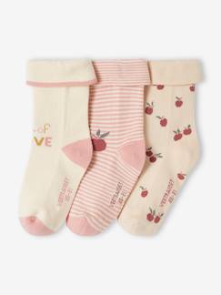 Baby-Sokken, kousen-Set van 3 paar 'kersen' sokjes voor babymeisje