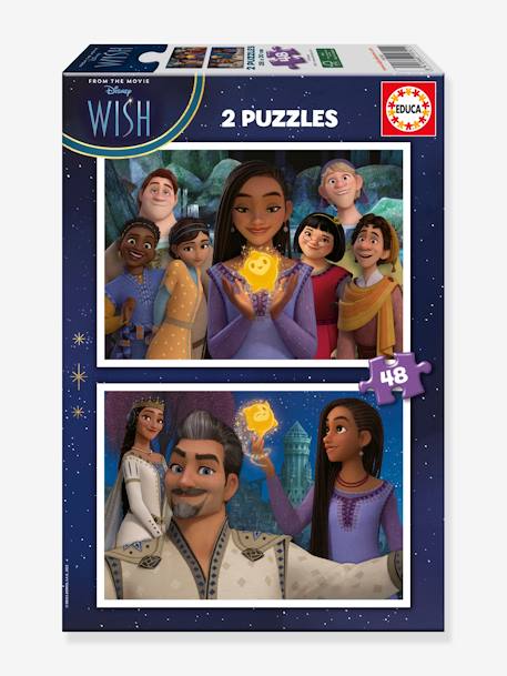 2X50 Disney Wens Puzzels - EDUCA BORRAS paars - vertbaudet enfant 