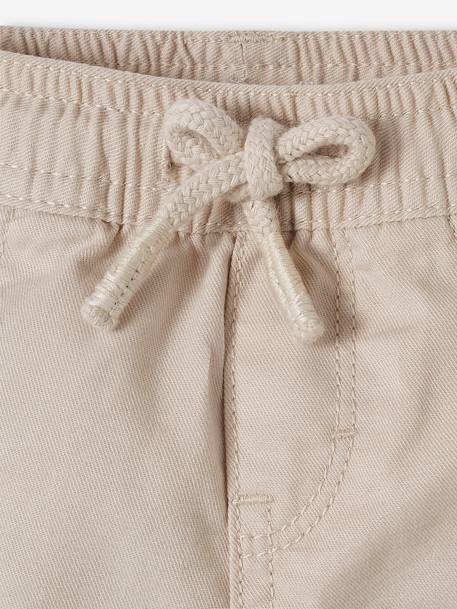 Gekeperde short met elastische tailleband babyjongen beige+camel+groengrijs - vertbaudet enfant 