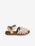 Kindersandalen van leer met klittenband, collectie kleuterschool ecru+goud - vertbaudet enfant 