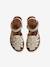 Kindersandalen van leer met klittenband, collectie kleuterschool ecru+goud - vertbaudet enfant 