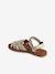 Kindersandalen van leer met klittenband, collectie kleuterschool ecru+goud - vertbaudet enfant 