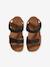 Sandalen met klittenbandsluiting van leer voor kinderen, VERTBAUDET-collectie. kaki+marineblauw - vertbaudet enfant 