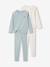 Set van 2 meisjespyjama's van ribtricot grijsblauw - vertbaudet enfant 
