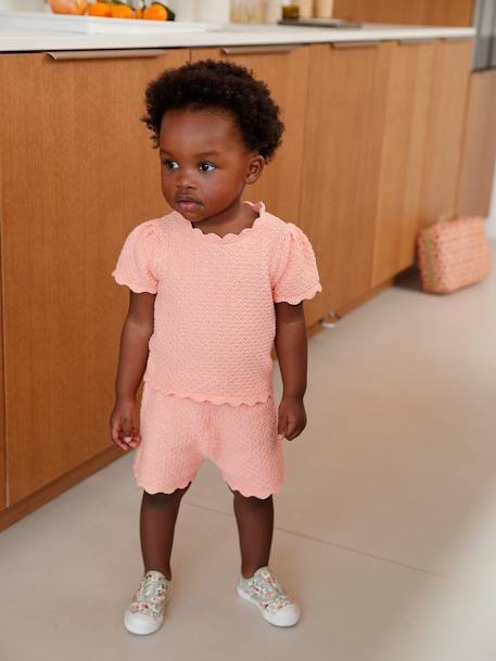 Babyset trui + short van tricot rozen - vertbaudet enfant 
